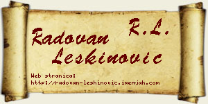 Radovan Leškinović vizit kartica